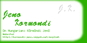 jeno kormondi business card